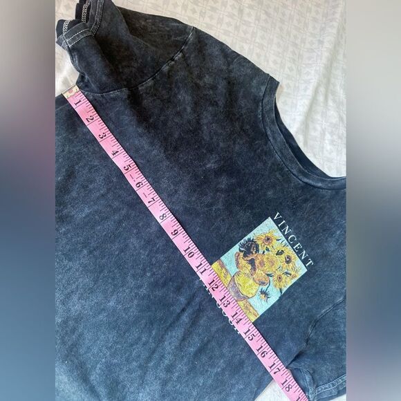 Isaac Morris IML Vincent Van Gogh gray tshirt cut off size S - Picture 7 of 7